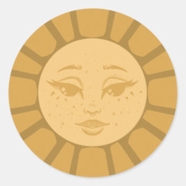 Vintage Sun Sticker ラウンドシール