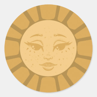 Vintage Sun Sticker ラウンドシール