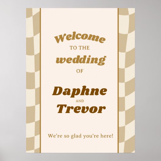 Vintage Sun Wedding Welcome Sign ポスター (正面)