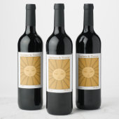 Vintage Sun Wedding Wine Label ワインラベル (ボトル)