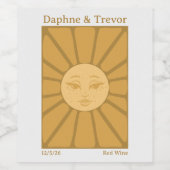 Vintage Sun Wedding Wine Label ワインラベル (シングルラベル)