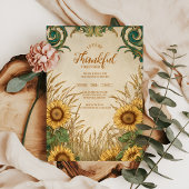 Vintage Sunflower Autumn Gathering 招待状
