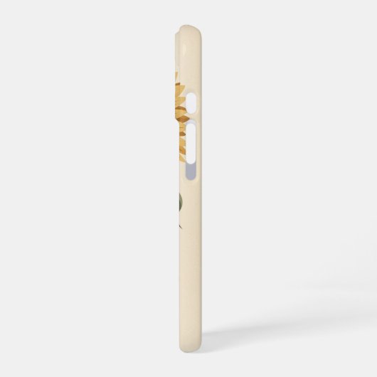 Vintage Sunflower Blooms iPhone 16ケース (左側面)