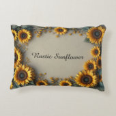 Vintage Sunflower Botanical Illustration アクセントクッション (裏面)