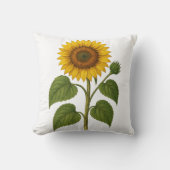 Vintage Sunflower Botanical Throw Pillow クッション (正面)