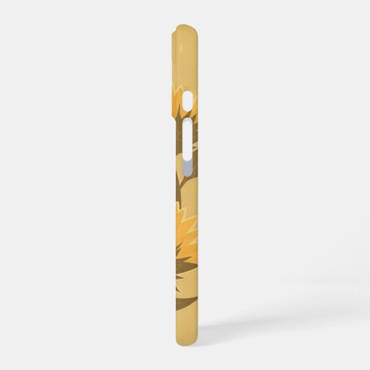 Vintage Sunflower Buds iPhone 16ケース (左側面)