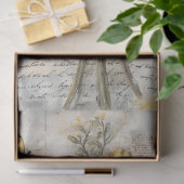 Vintage Sunflower Letter Ephemera Decoupage  薄葉紙 (ギフト)