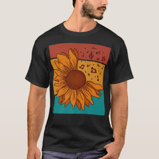 Vintage Sunflower Music Notes3240 Tシャツ