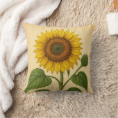 Vintage Sunflower on Weathered Paper クッション (ブランケット)