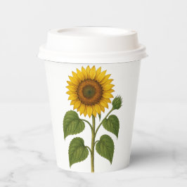 Vintage Sunflower paper cups with lid 紙コップ