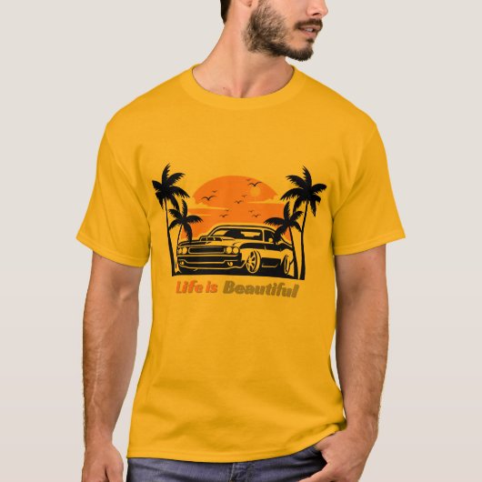 Vintage Sunset Car Tシャツ (正面)