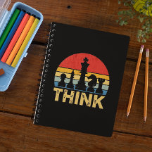 Vintage Sunset Chess Artwork – Inspiring "Think" 