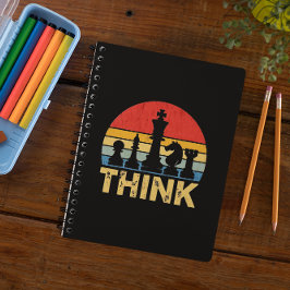 Vintage Sunset Chess Artwork – Inspiring "Think"  ノートブック