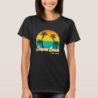 Vintage Sunset Coopers Beach New York Summer Vacat Tシャツ