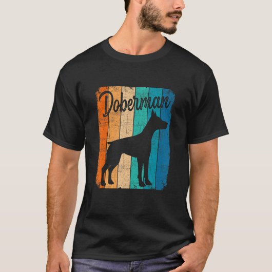 Vintage Sunset Doberman Dog Pet  Dog Owner Tシャツ (正面)