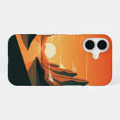 Vintage Sunset on the Mountains iPhone 16ケース (裏面横)