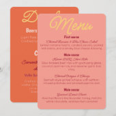 Vintage Sunset Retro Food And Drinks Menu 招待状 (正面/裏面)