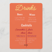 Vintage Sunset Retro Food And Drinks Menu 招待状 (裏面)