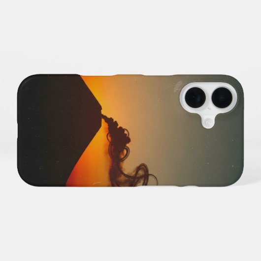 Vintage Sunset Volcano iPhone 16ケース (裏面横)
