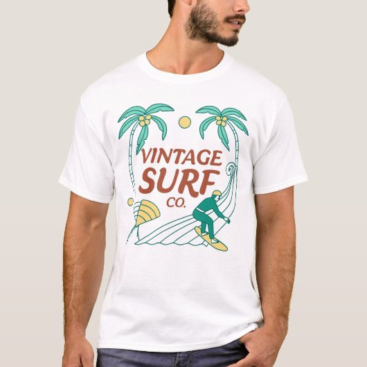 Vintage Surf Co. Retro T-Shirt Design Tシャツ (正面)