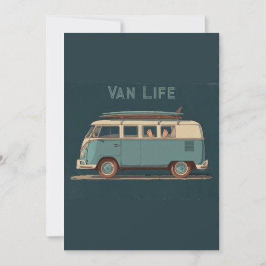 Vintage Surf Van – Retro Camper Design シーズンカード (正面)