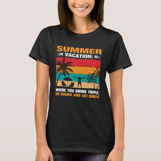 Vintage Surfer Retro Surfing Beach Summer Vacation Tシャツ (正面)