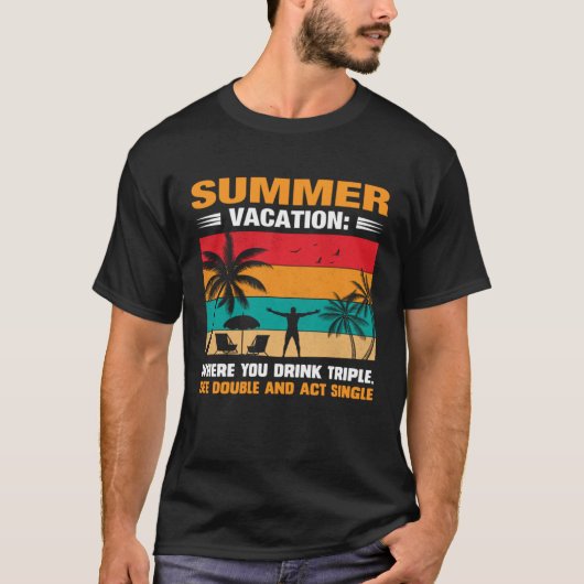 Vintage Surfer Retro Surfing Beach Summer Vacation Tシャツ (正面)