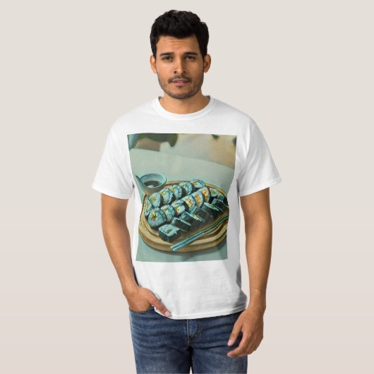 Vintage Sushi Artwork Tシャツ (正面フル)