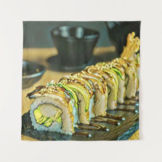 Vintage Sushi gift タペストリー (正面)