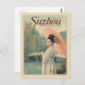 Vintage Suzhou Garden Silk City ポストカード (正面/裏面)