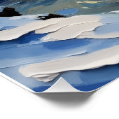 Vintage Swan Family Under Snowy Bridge Painting ポスター (コーナー)