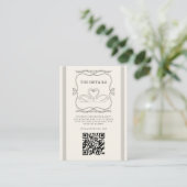 Vintage Swans QR Code Wedding Details  エンクロージャーカード (スタンド正面)