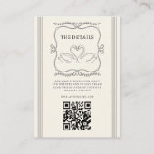 Vintage Swans QR Code Wedding Details  エンクロージャーカード (正面)