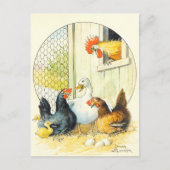 Vintage Swedish Easter Chicken Coop Jenny Nyström シーズンポストカード (正面)