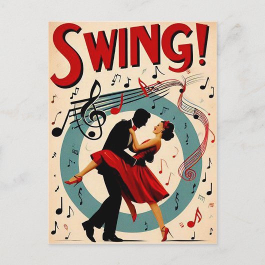 Vintage Swing Dance Night  ポストカード (正面)