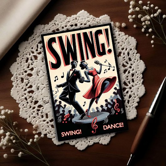 Vintage Swing Dance Night ポストカード