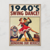 Vintage Swing Dance Salute to Military Service  ポストカード (正面)