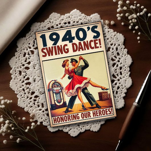 Vintage Swing Dance Salute to Military Service  ポストカード