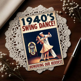 Vintage Swing Dance Salute to Service  ポストカード