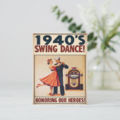 Vintage Swing Dance Salute to Service  ポストカード (スタンド正面)