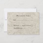 Vintage Swirl Catholic Cross RSVP  (裏面)