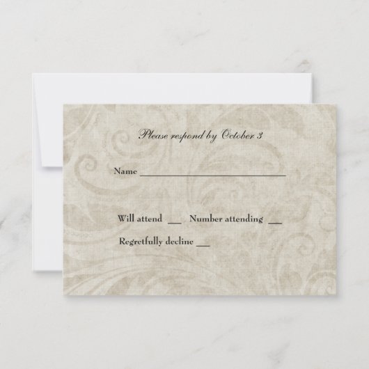 Vintage Swirl Catholic Cross RSVP  (裏面)