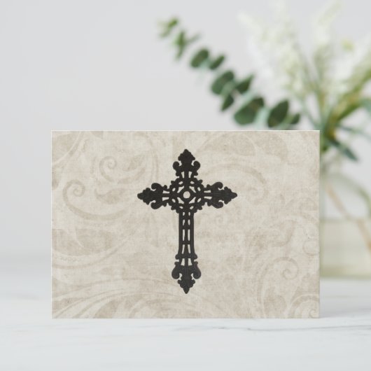 Vintage Swirl Catholic Cross RSVP  (スタンド正面)