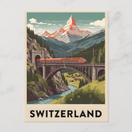 Vintage Swiss Alps Railway Travel ポストカード