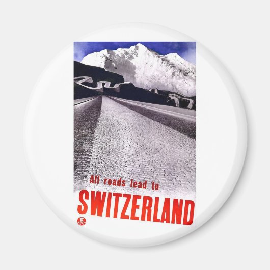 Vintage Switzerland Roads マグネット (正面)
