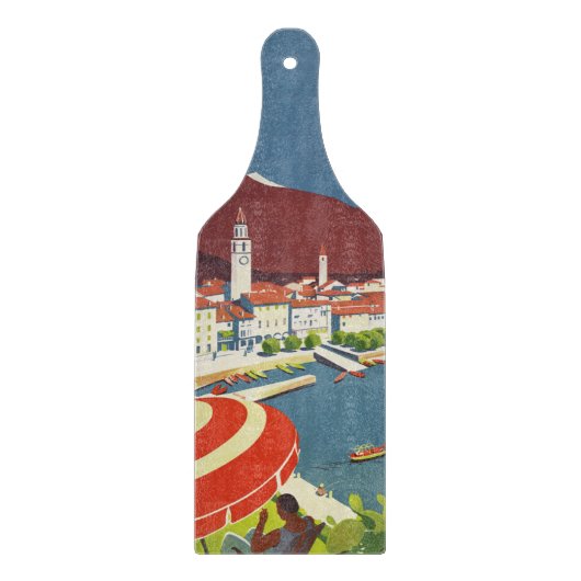 Vintage Switzerland Travel Advert Art カッティングボード (正面)