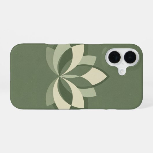 Vintage Symmetrical Lotus iPhone 16ケース (裏面横)