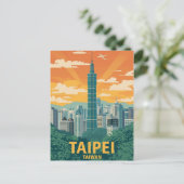 Vintage Taipei Taiwan Travel Poster ポストカード (スタンド正面)