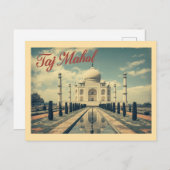 Vintage Taj Mahal Travel ポストカード (正面/裏面)