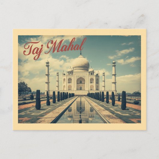 Vintage Taj Mahal Travel ポストカード (正面)